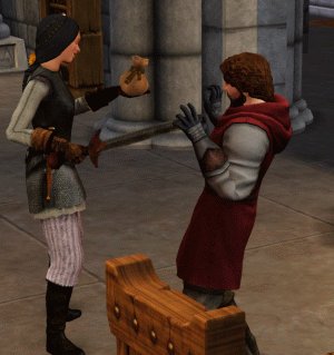 The Sims Medieval Knight Guide: Threaten Sim for Money