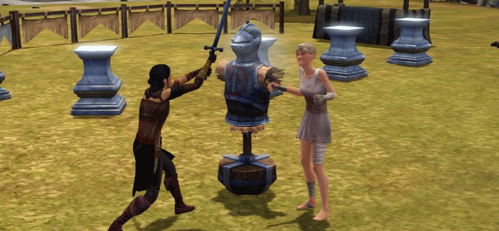 The Sims Medieval Knight Guide: Training another Sim in the art of Combat