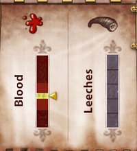 Apply leeches or anasthesia until the arrow is in the gold region of the patient's meter